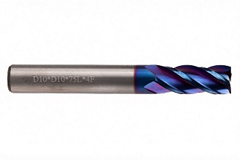 Фреза концевая твердосплавная CLF-10x10x25x75 4Z nACo-Blue 65HRC
